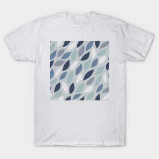 Abstract Leaves in Blue T-Shirt